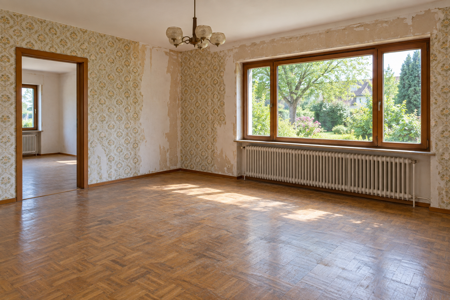 Älterer Wohnraum vor der Renovierung